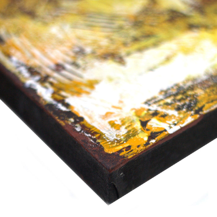 Painted Canvas - Gold Buddha Face & Lotus Flower