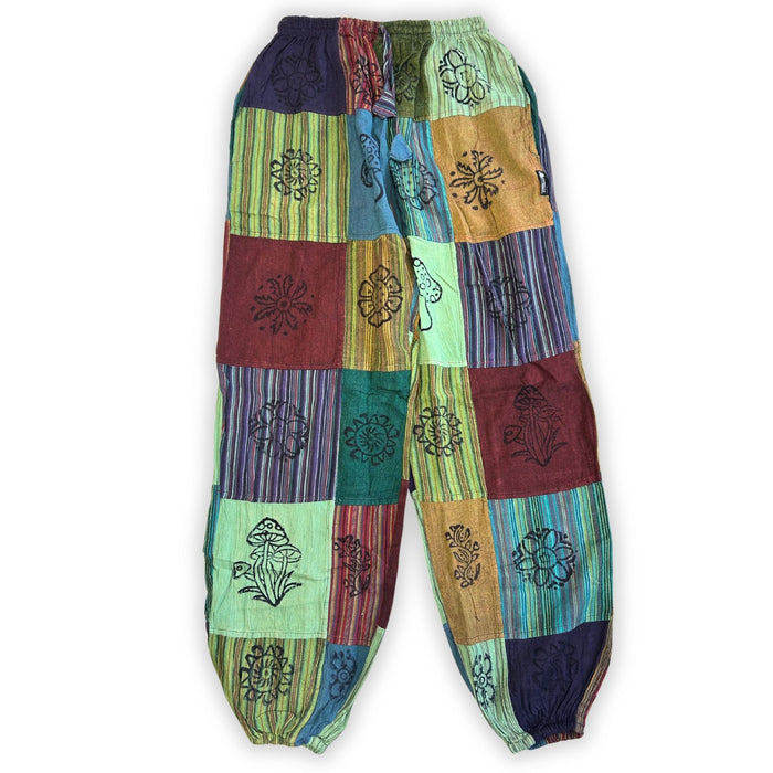 Patchwork-Hose - Grün - S/M