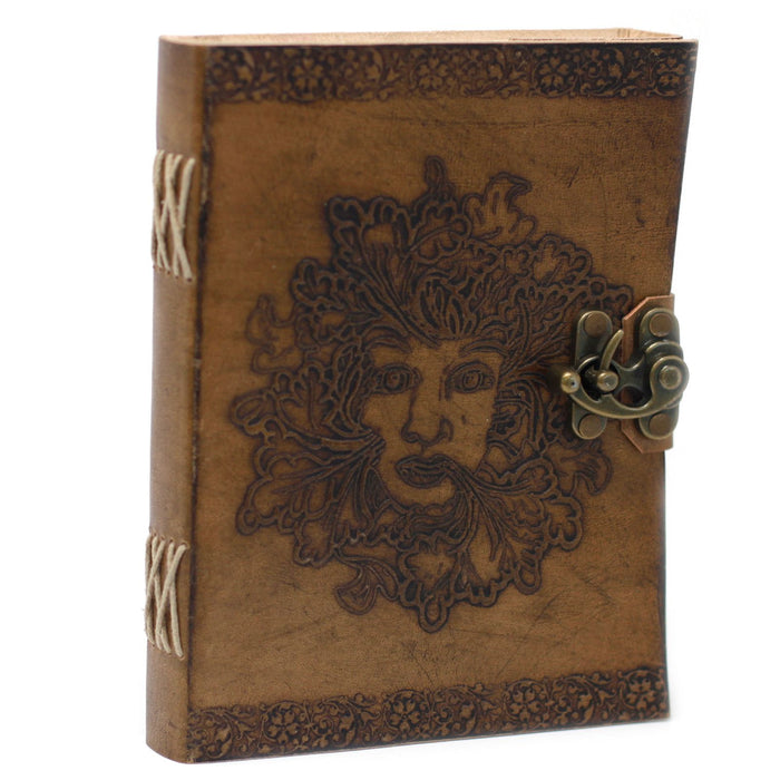 Leder Notizbuch - Grüner Mann (20x15cm)