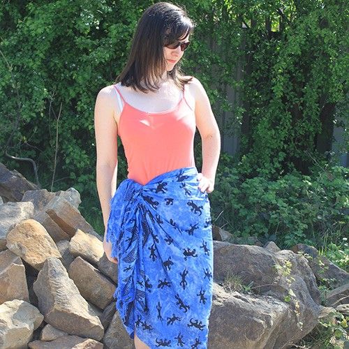 Bali Sarongs - Gecko, Blau