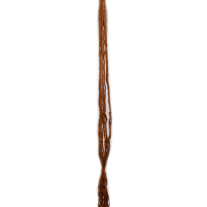 Klassischer Makramee-Blumentopfhalter - einzeln (mittlerer Topf), Schokoladenbraun