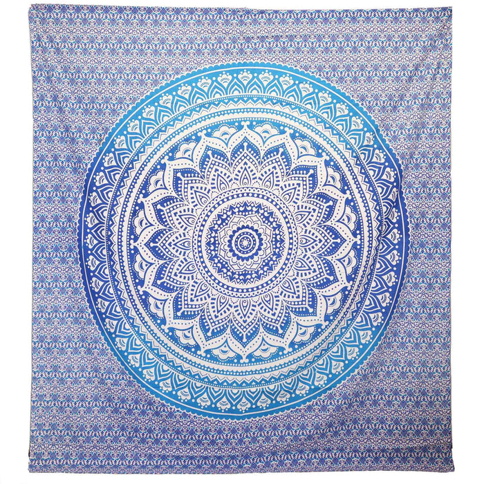 Wandbehang / Strandtuch - Umrao Mandala, Blau