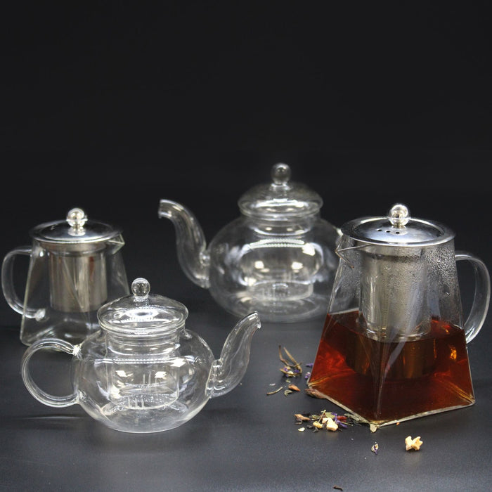Glass Infuser Teapot - Round Pearl (400ml)
