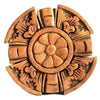 Bali Magic Box round petal hand carved wooden wall decor with intricate floral and geometric patterns in natural wood color