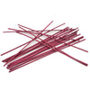A bundle of slender deep red bamboo diffuser sticks with a textured surface for reed diffusers