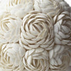 A white ceramic boho sea shell lamp with intricately ridged cupcake liners forming a rose oval 15cm floral pattern