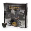 Black resin incense cups with a matte finish for traditional three kings incense resin ceremonies in a box of 12