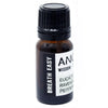 A small amber glass bottle with black cap labeled breathe easy essential oil blend with eucalyptus and pepper scent notes