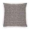 A square cotton cushion cover with a black and white fine herringbone weave pattern in grey tones