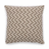 A square cotton cushion with a textured beige and brown woven chevron pattern called classic cotton cushion cover wide herringbone gray