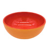 Vibrant orange and red ceramic dessert bowl with a glossy finish, 15cm colour-blocked breakfast or dessert bowl