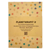 Beige recycled kraft wrapping paper with colorful watercolor dots gift wrap folded in an a4 sheet