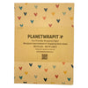 Beige recycled kraft wrapping paper with multicolored red blue yellow and teal hearts gift wrap sheet 1m by 50cm
