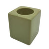 Olive green ceramic tealight holder with square minimalist design smooth glossy finish high x 7cm size