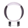 Crystal ball on stand 130mm clear optical glass sphere with dark smoky band on a transparent acrylic stand
