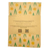 Beige recycled kraft wrapping paper with yellow daffodils and green stems gift wrap folded sheet 1m by 50cm