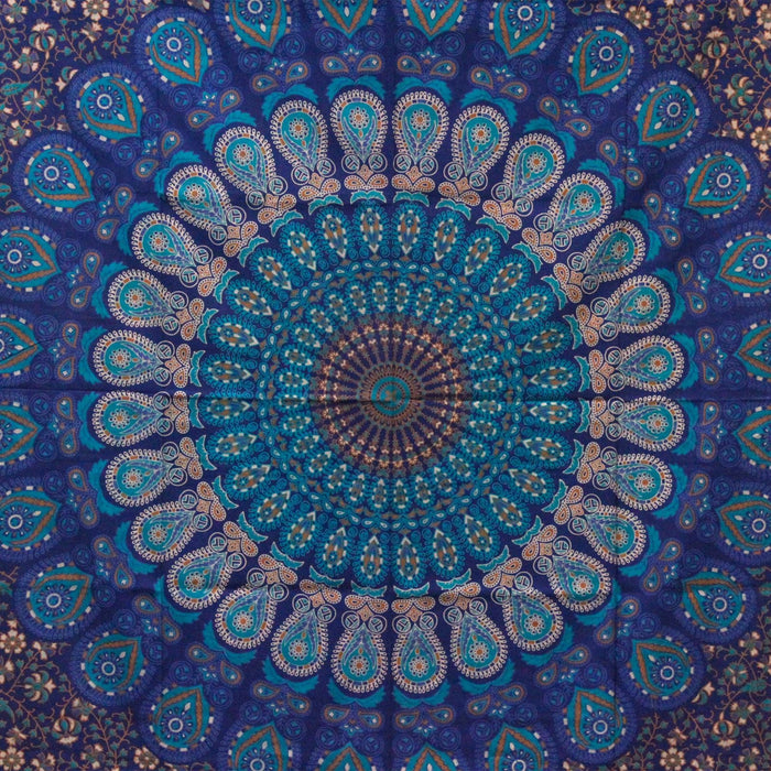 Couvre-lit / tenture murale en coton double - Mandala classique