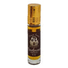An 8ml glass roll-on bottle with a gold cap and dark label for dream spirit frankincense perfume oil