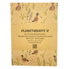 Beige recycled kraft wrapping paper with a duck print pattern featuring illustrated ducks and reeds on kraft paper