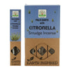 Blue and brown cardboard packaging for nami india earth inspired smudge incense palo santo with citronella sticks