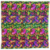 Vibrant green embroidered velveteen cushion cover with multicolored paisley and floral embroidery in pink purple yellow and orange