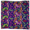Navy blue embroidered velveteen cushion cover with multicolored paisleys and floral motifs for standard cushions