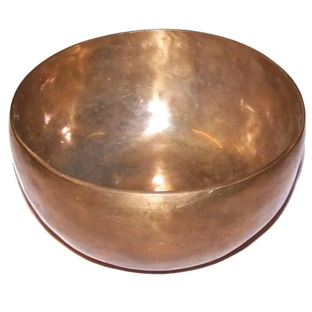 Extra large handmade bronze singing bowl with smooth interior and slightly tarnished exterior g3b 185hz g3b tone