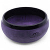 Purple haze mushroom singing bowl with black rim and engraved floral patterns 5cm high made of metal