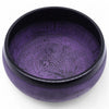 Purple haze mushroom singing bowl 5cm high with engraved meditating figure and geometric patterns