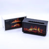 Black usb powered flame effect aroma diffuser with glowing flame design two mist settings and gentle bird sound