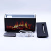 Black rectangular usb powered flame effect aroma diffuser with two mist settings and gentle bird sounds with remote control