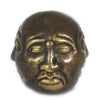 Antique bronze four face buddha head charm 6cm with detailed facial features and patina finish