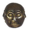 Antique bronze four face buddha head pendant with golden accents and serene facial expression 6cm