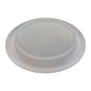 Clear plastic lid with raised rim and circular ridges for frosted glass pillar candles up to 9.5cm diameter