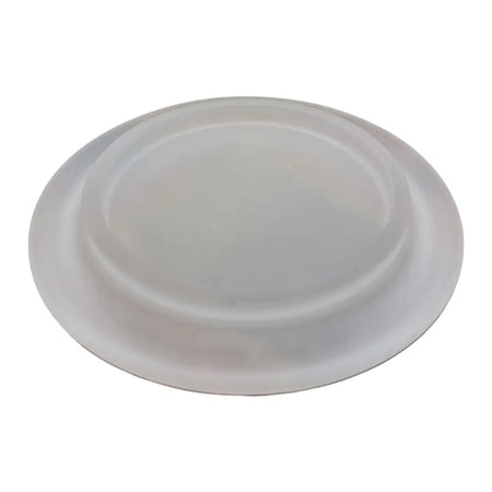 Clear plastic lid with raised rim and circular ridges for frosted glass pillar candles up to 9.5cm diameter