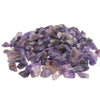A pile of smooth faceted amethyst gemstone chips in shades of purple and lavender weighing 1kg