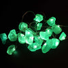 Green crystal-shaped led string lights made from crystal jade for gemstone enchantment lights decoration