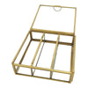 Large gold-toned glass jewellery box with hinged lid and internal dividers for glass jewellery tabletop decor