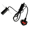 Black electric lamp with cylindrical bulb holder switch and uk plug for grey himalayan salt lamp with hygroscopic properties