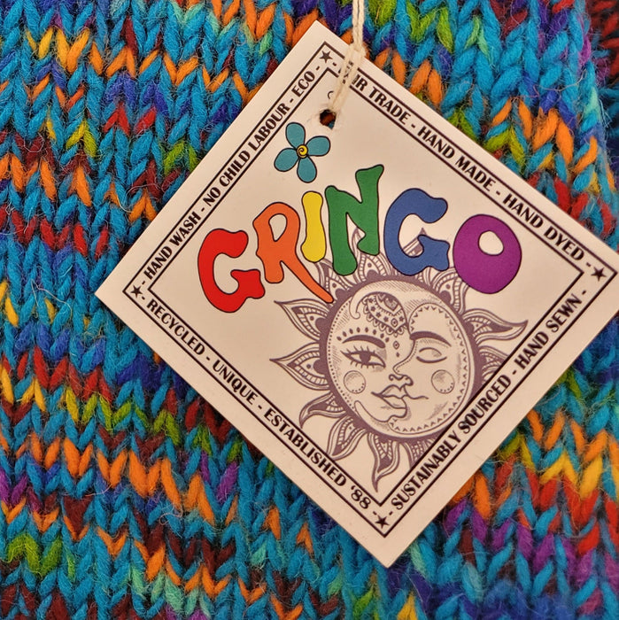 GRINGO FAIRTRADE 100% Wolle Strickpullover – Türkis