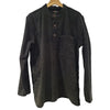 Black corduroy grandad shirt with mandarin collar and three buttons from gringo fairtrade