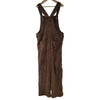 Brown corduroy GRINGO fairtrade long jumbo cord dungarees with crossed shoulder straps two front pockets and two buttons