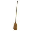 Handcrafted terracotta incense stick holder in tan ceramic with a slender incense stick inserted in its oval opening