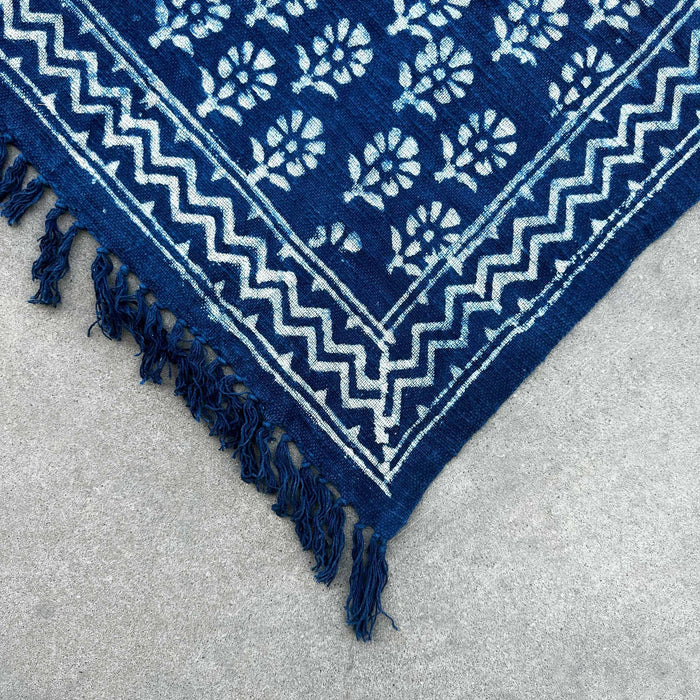 Jeté Indigo Fait Main - Chhota Flower