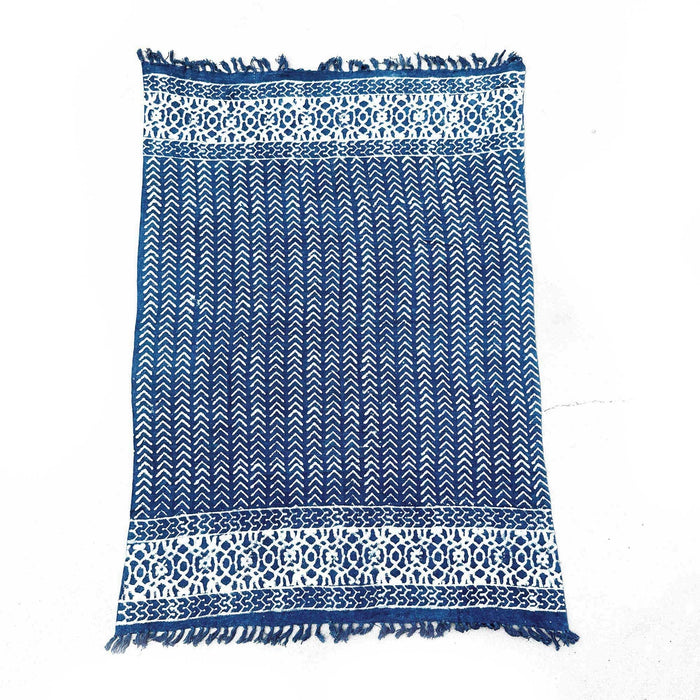 Jeté Indigo fait main - Flèches Seedha