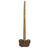 A mango wood wooden spoon from Ian Snow with a smooth light brown handle and dark brown flower-shaped bowl
