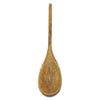 A smooth light brown mango wood spoon with natural grain and tapered handle from ian snow artisan utensil jar