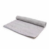 Gray indian handloom cotton rug with textured looped pile made from woven cotton for bath or indoor use