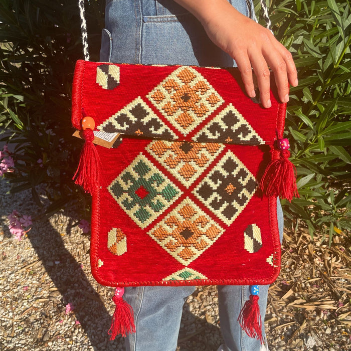 Kilim Umhängetasche Sommer - Rot