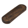 Dark brown large mango wood incense tray with smooth polished finish and rounded edges for wood incense use